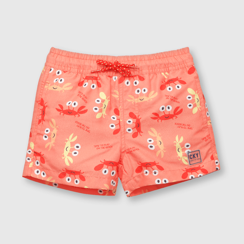 Traje de baño de bebe niño estampado naranjo (3 a 36 meses)