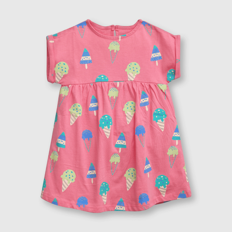 Vestido de bebe niña estampado rosado (3 a 36 meses)