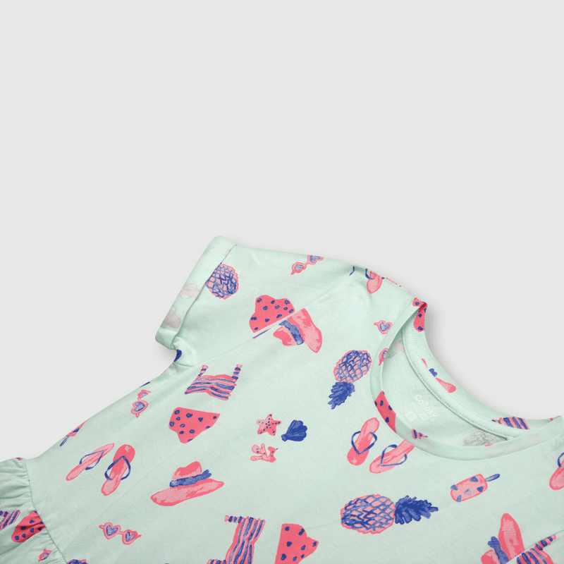 Vestido de niña estampado calipso (2 a 12 años)