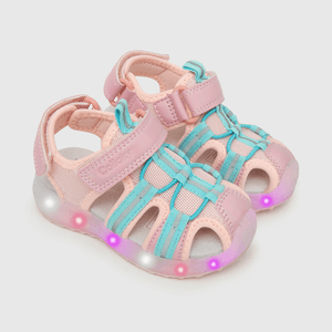 Sandalia de niña luces sport rosado (21 a 27)