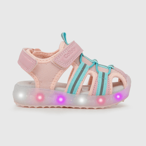 Sandalia de niña luces sport rosado (21 a 27)