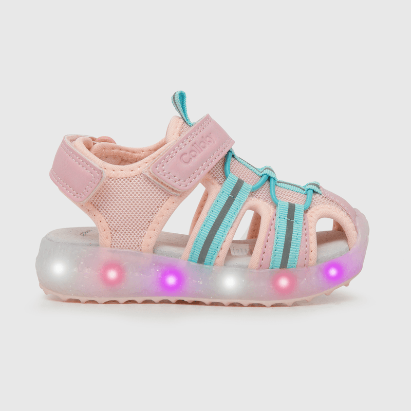 Sandalia de niña luces sport rosado (21 a 27)