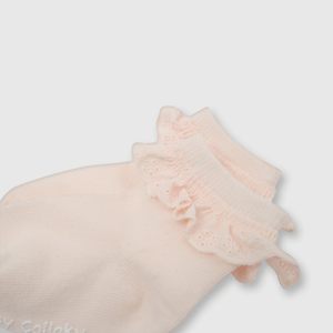 Calcetin deportivo corto de bebe niña 3 pack clasico blanco (0 a 2 años)