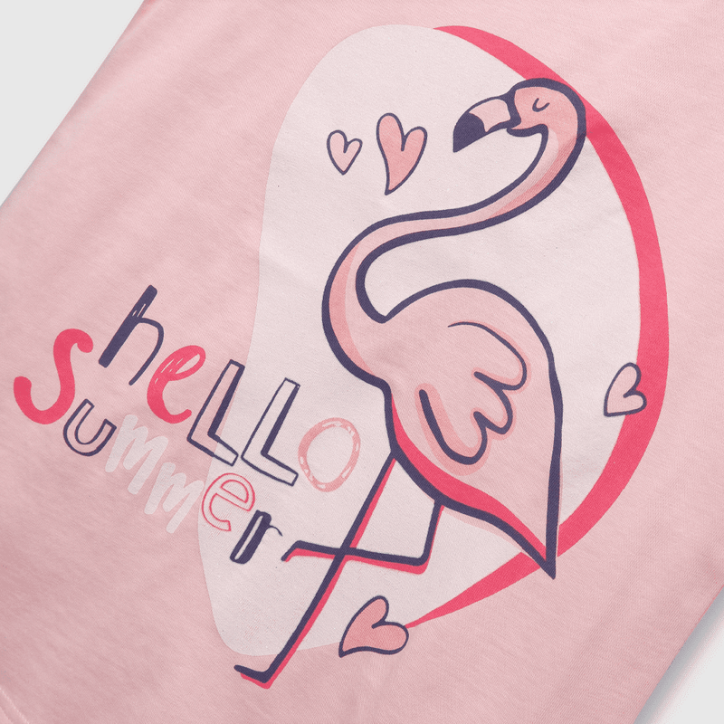 Pijama de niña algodón rosado (2 a 12 años)