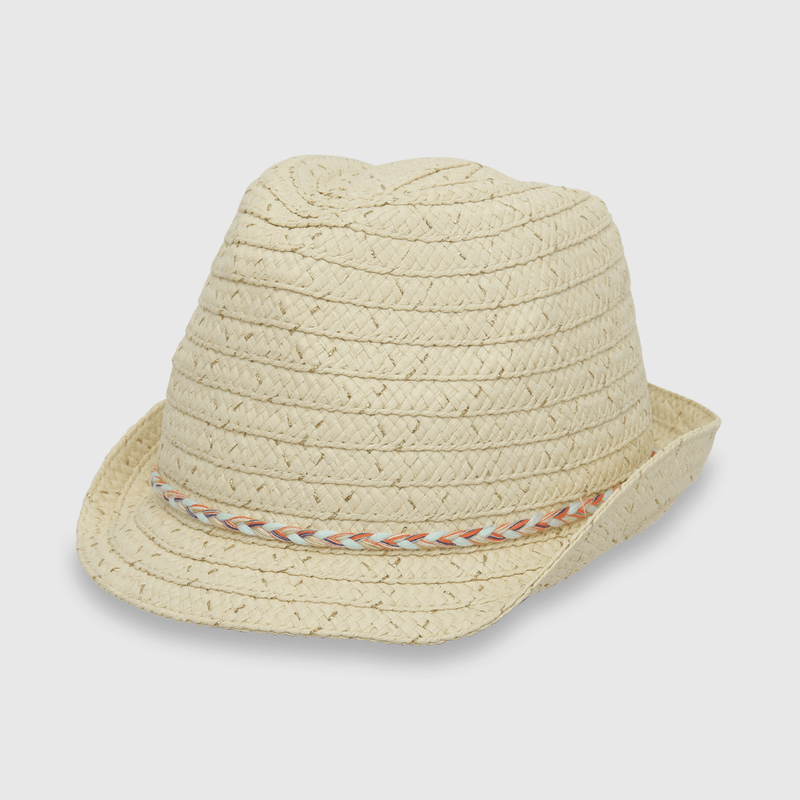 Sombrero de niña rafia beige (2 a 12 años)