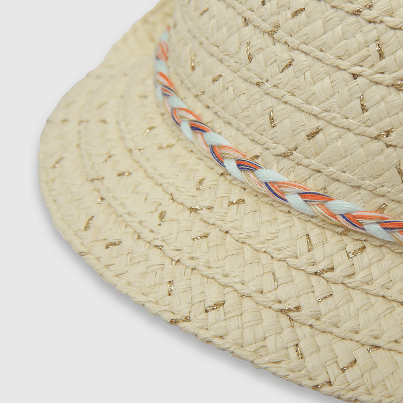 Sombrero de niña rafia beige (2 a 12 años)