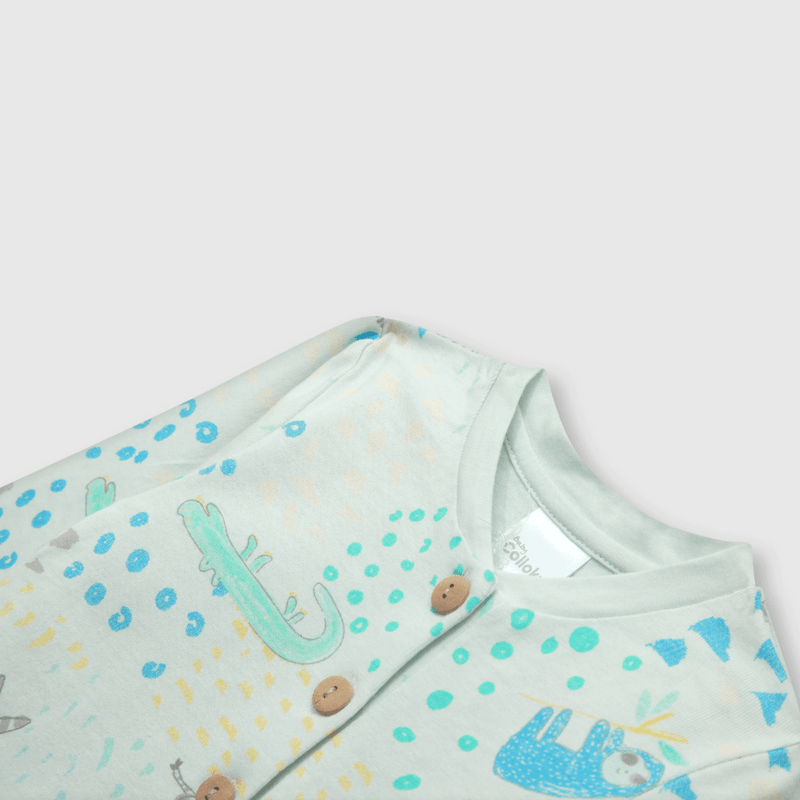 Osito de bebe niño tropical verde (0 a 9 meses)