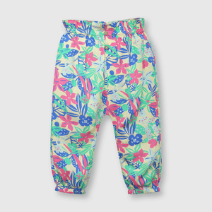 Pantalón de bebé niña tropical amarillo (3 a 36 meses)