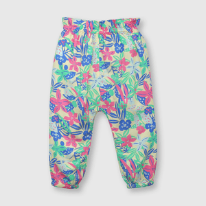 Pantalón de bebé niña tropical amarillo (3 a 36 meses)