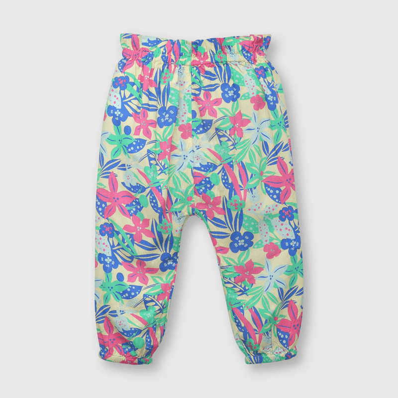 Pantalón de bebé niña tropical amarillo (3 a 36 meses)