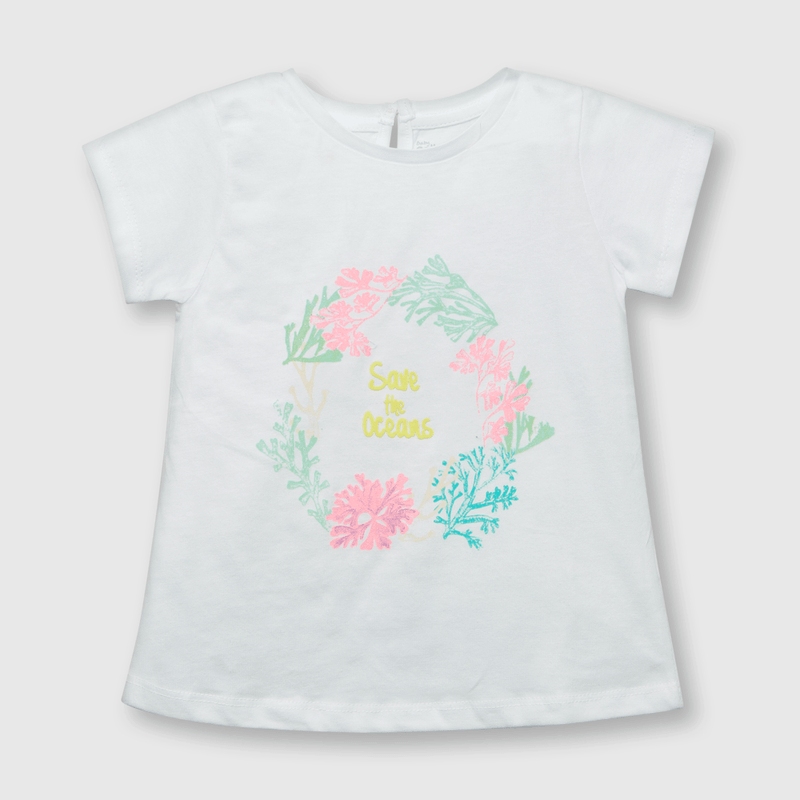 Polera de bebe niña algas blanca (3 a 36 meses)