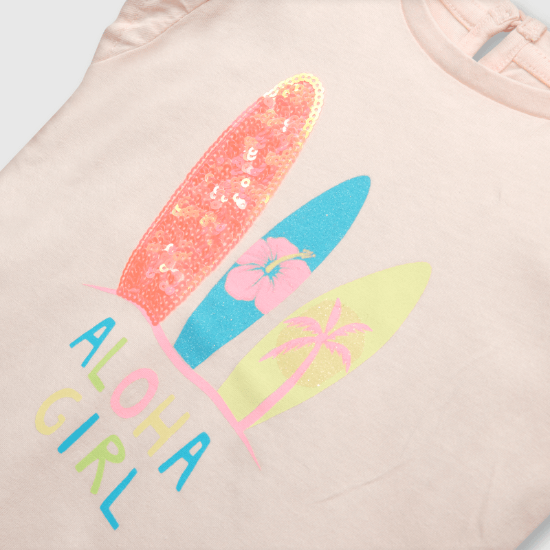 Polera de bebe niña surf rosada (3 a 36 meses)
