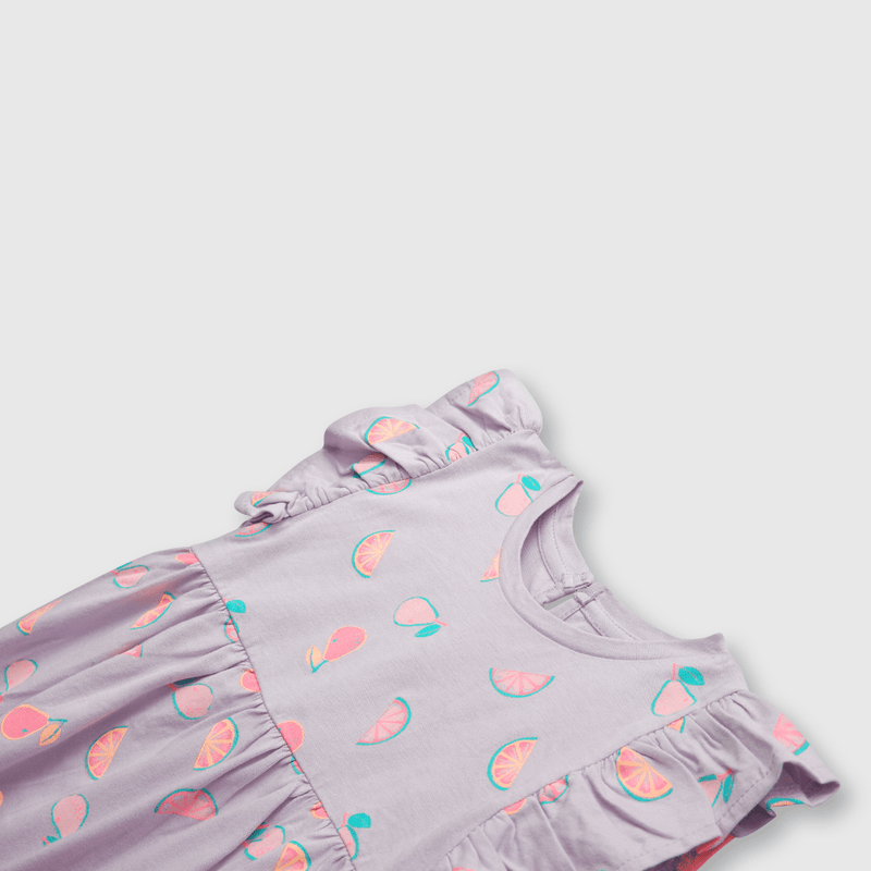 Vestido de bebe niña estampado lila (3 a 36 meses)