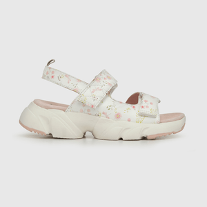 Sandalia de niña hebilla y punta velcro ajustable blanco (28 a 36)
