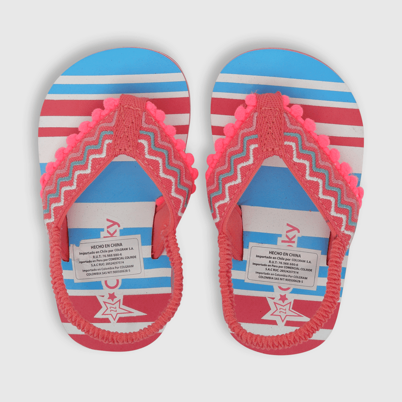 Hawaiana de niña elástico etnica rojo (21 a 27)