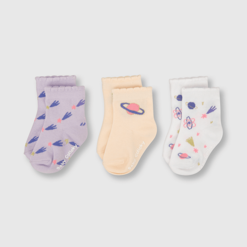 Calcetin de bebe niña 3 pack blanco (14 a 25)