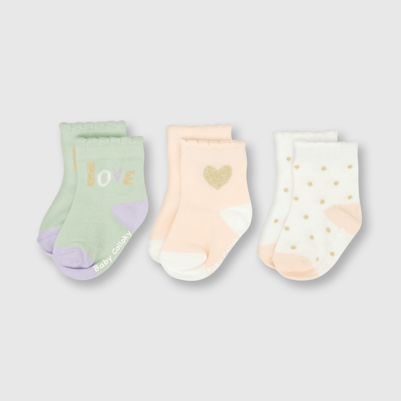 Calcetin de bebe niña 3 pack blanco (14 a 25)