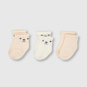 Calcetin de bebe niña 3 pack rosado (14 a 16)