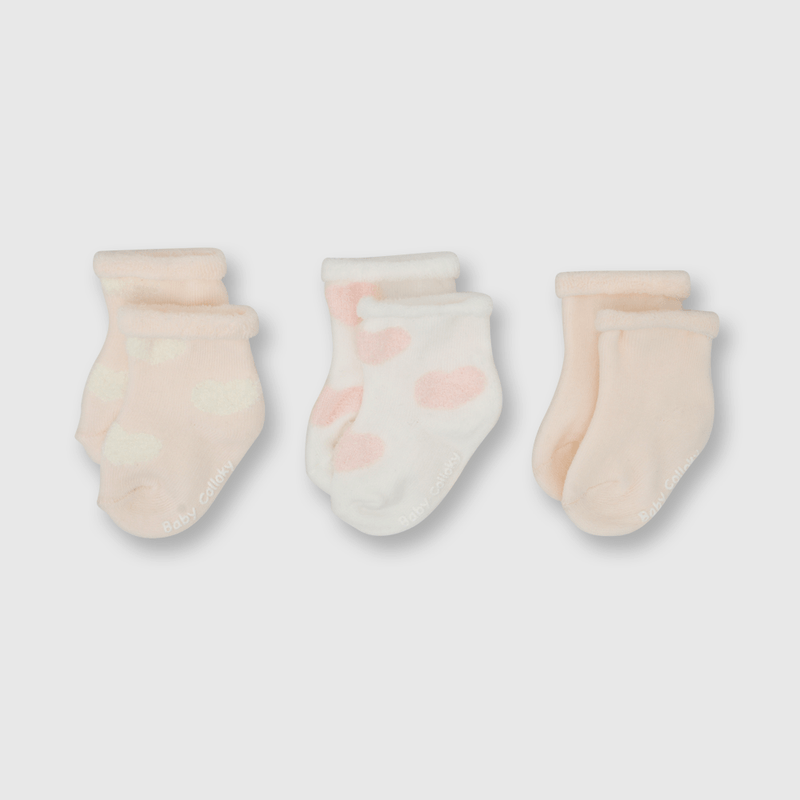 Calcetin de bebe niña 3 pack rosado (14 a 16)