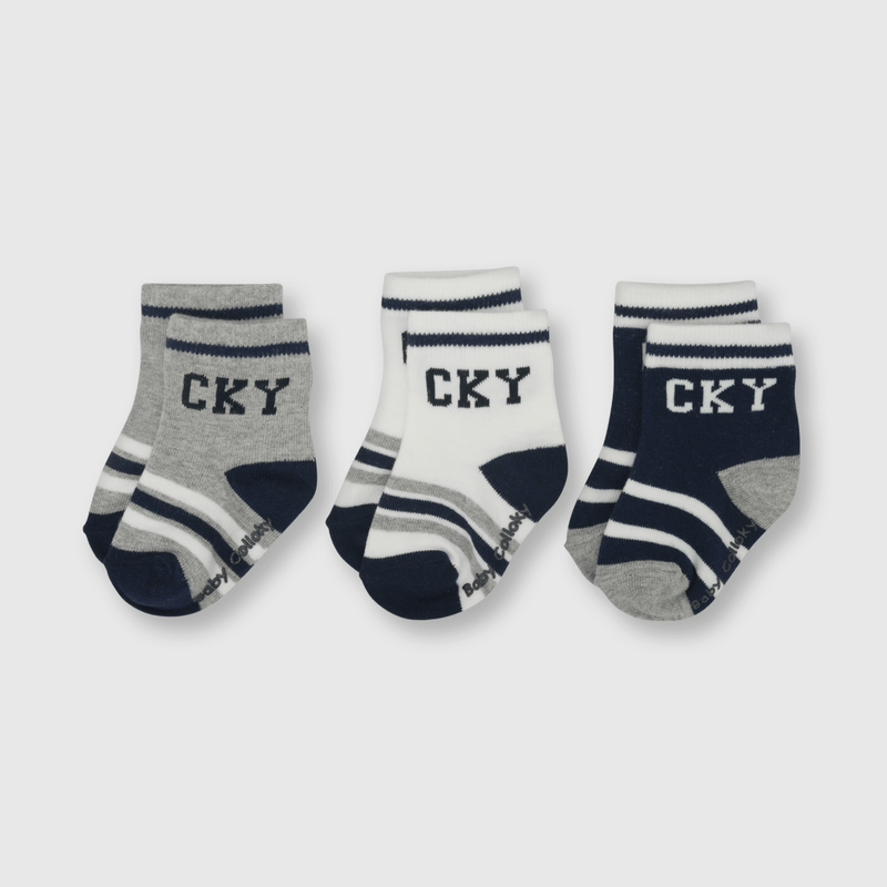 Calcetin de bebé niño 3 pack CKY gris (14 a 25)
