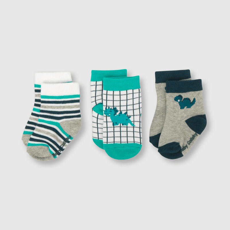 Calcetin de bebe niño 3 pack verde (14 a 25)