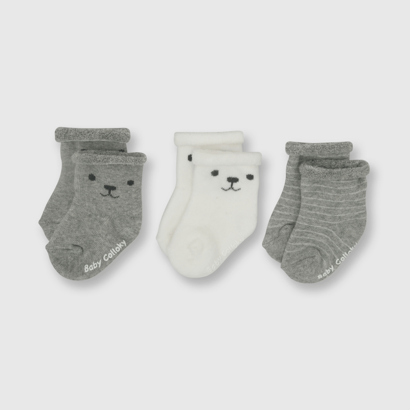 Calcetin de bebe niño 3 pack gris (14 a 16)