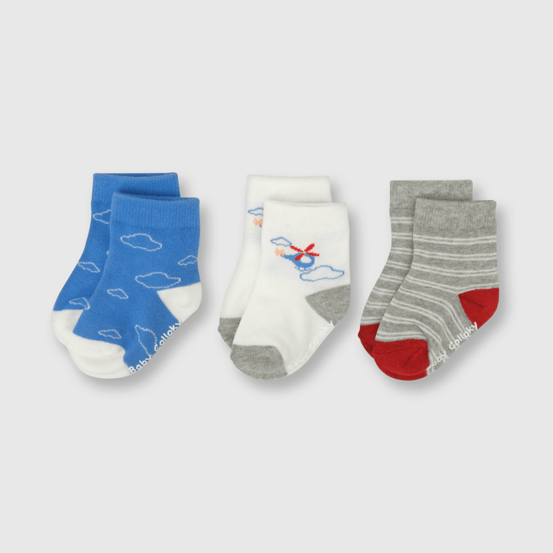 Calcetin de bebe niño 3 pack gris (14 a 25)