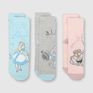 Calcetin de niña 3 pack Alicia rosado (23 a 37)