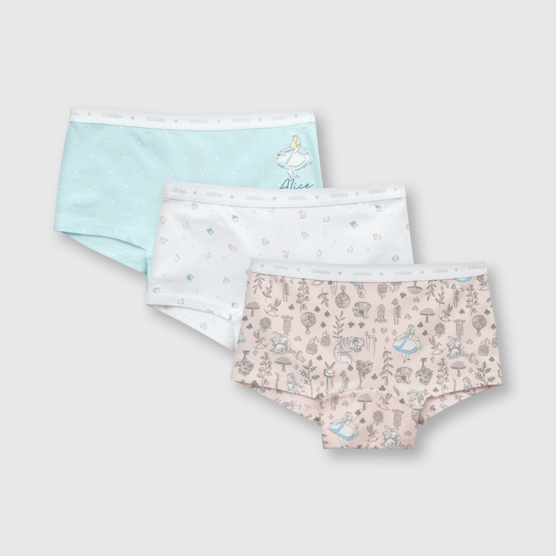 Calzón de niña 3 pack Alicia rosado (2 a 12 años)