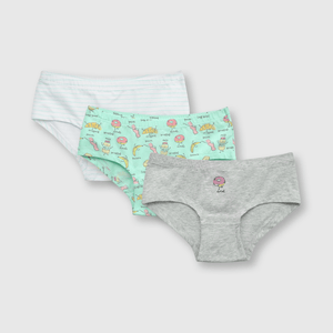 Calzón de niña 3 pack estampado calipso (2 a 12 años)