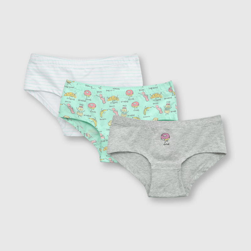 Calzón de niña 3 pack estampado calipso (2 a 12 años)