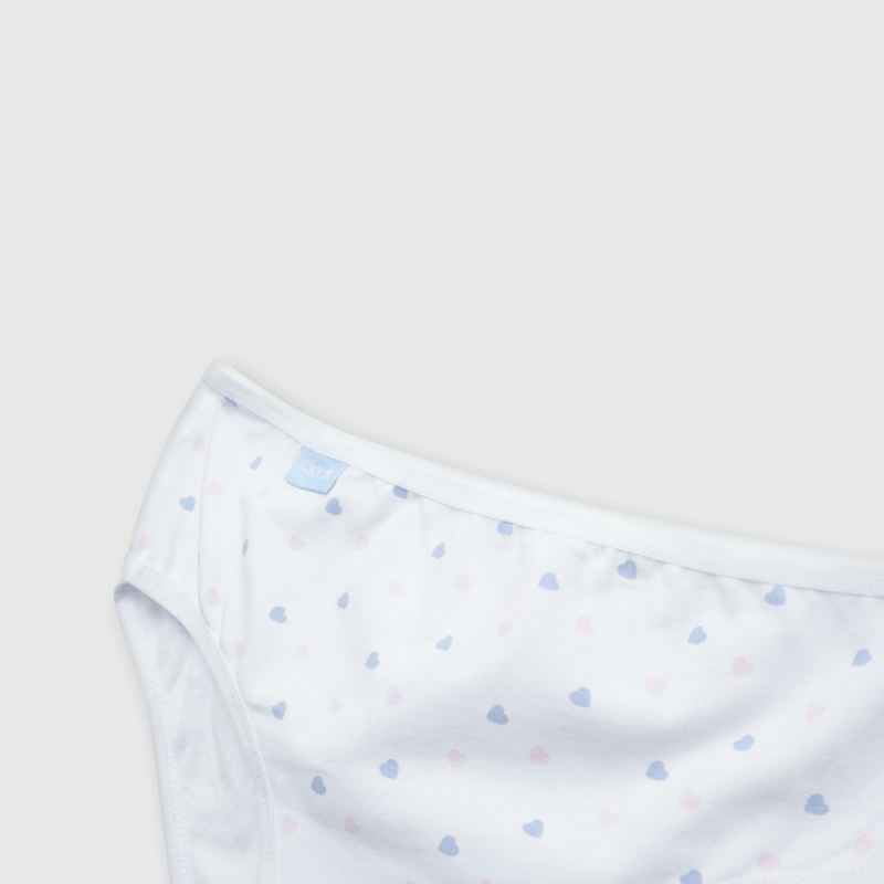 Calzón de niña 3 pack estampado blanco (2 a 12 años)