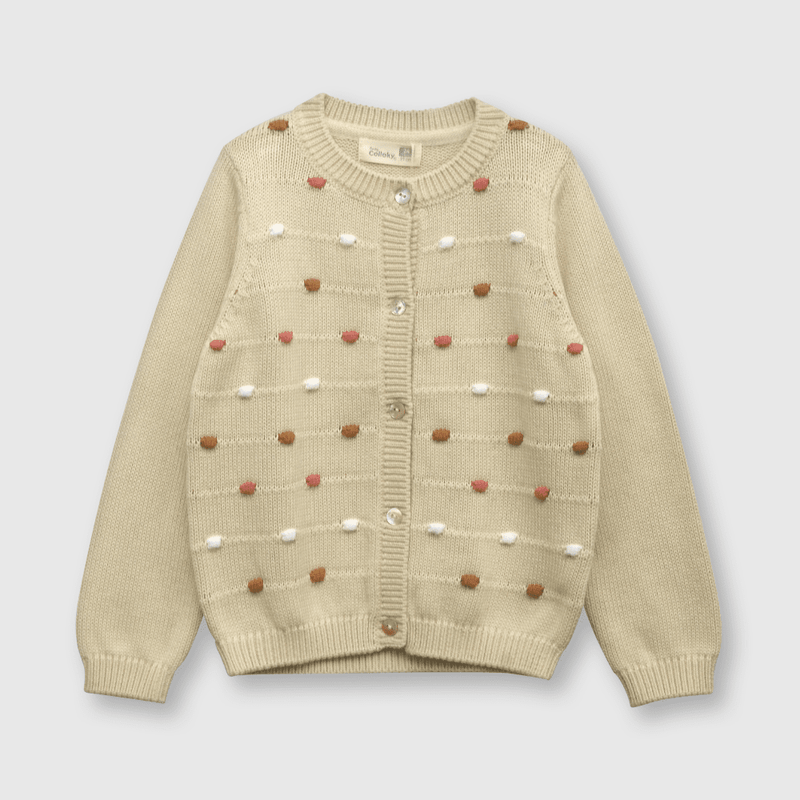 Chaleco de bebé niña pelotitas beige (3 a 36 meses)
