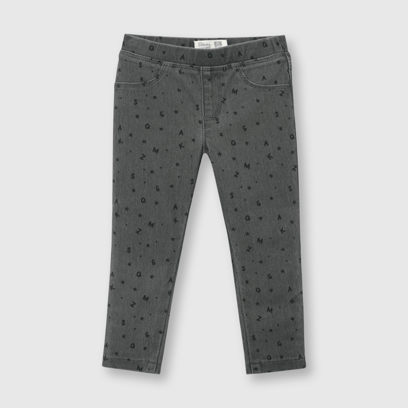 Jegging de bebé niña elasticado gris (3 a 36 meses)