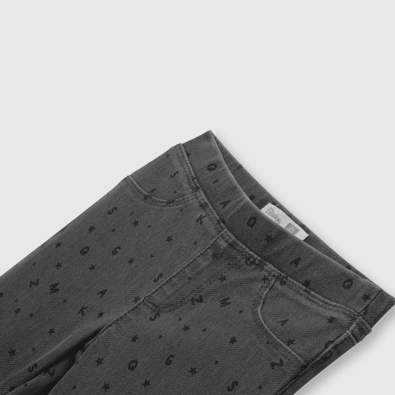 Jegging de bebé niña elasticado gris (3 a 36 meses)