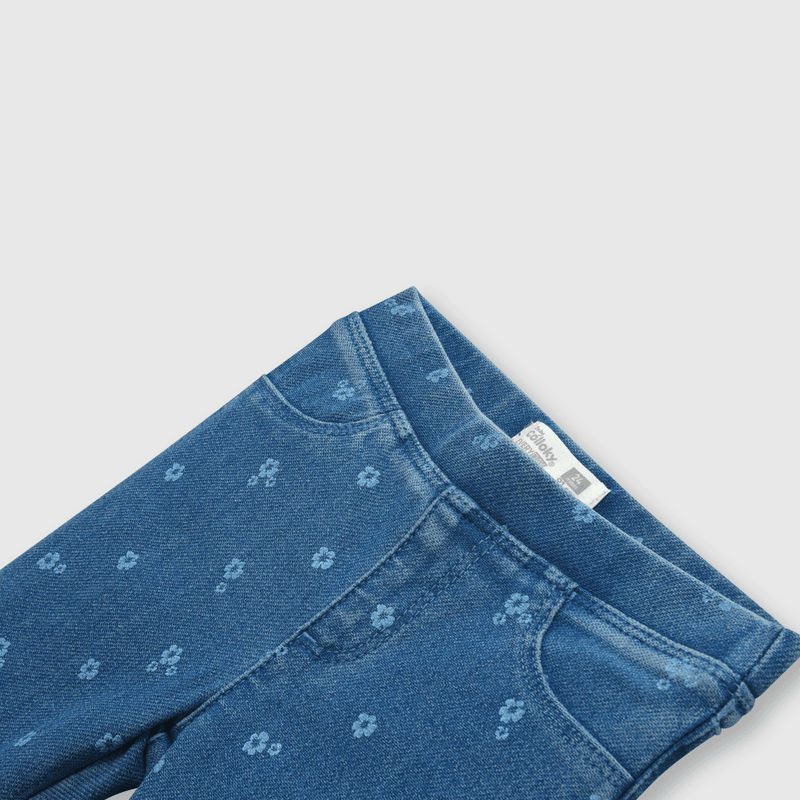 Jegging de bebé niña elasticado azul (3 a 36 meses)