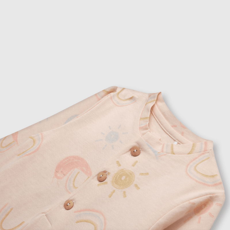 Osito de bebé niña arcoiris rosado (0 a 9 meses)
