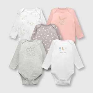 Pack bodies de bebé niña 5 pack body ludicos blanco (0 a 24 meses)