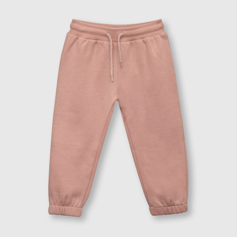 Pantalón de bebé niña de buzo con elastico rosado (3 a 36 meses)