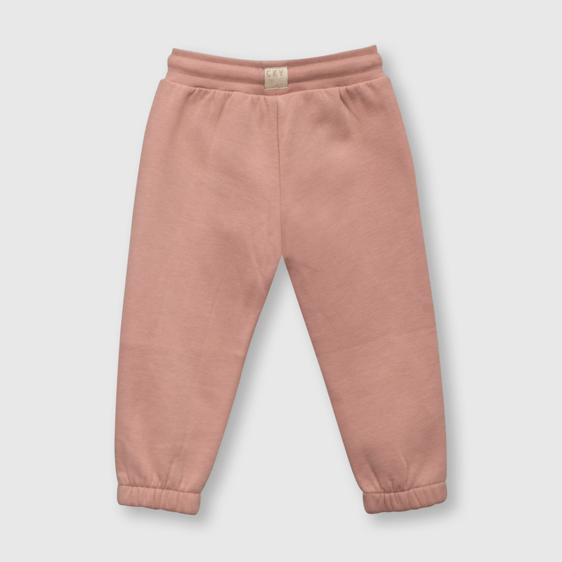 Pantalón de bebé niña de buzo con elastico rosado (3 a 36 meses)