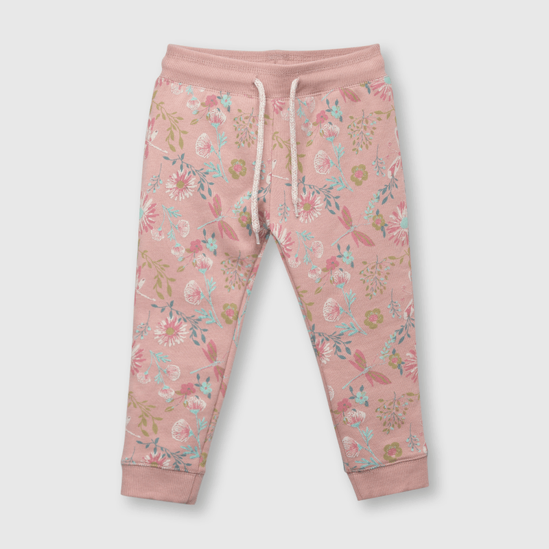 Pantalón de bebe niña flores rosado (3 a 36 meses)