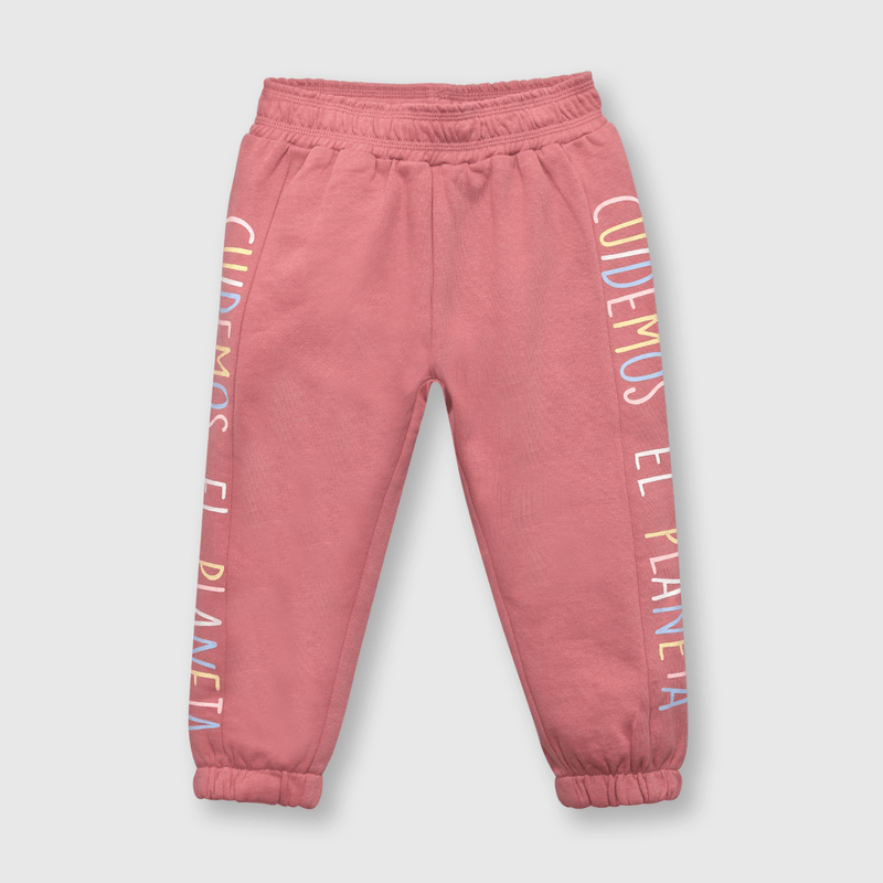 Pantalón de bebé niña reciclado rosado (3 a 36 meses)