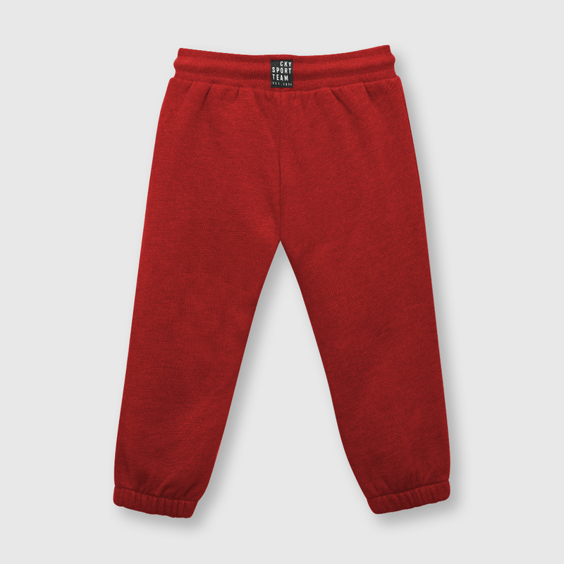 Pantalón de bebé niño buzo con elastico rojo (3 a 36 meses)