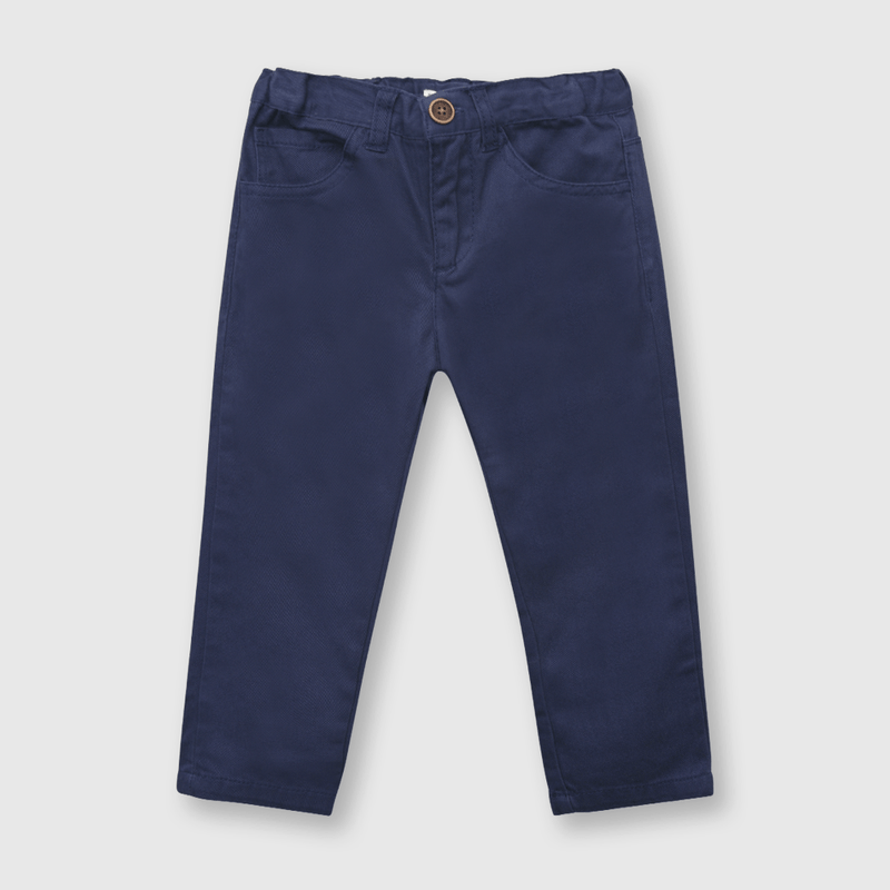Pantalón de bebé niño clasico twill azul (3 a 36 meses)