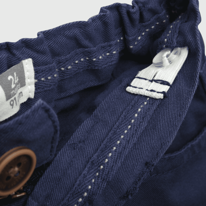 Pantalón de bebé niño clasico twill azul (3 a 36 meses)