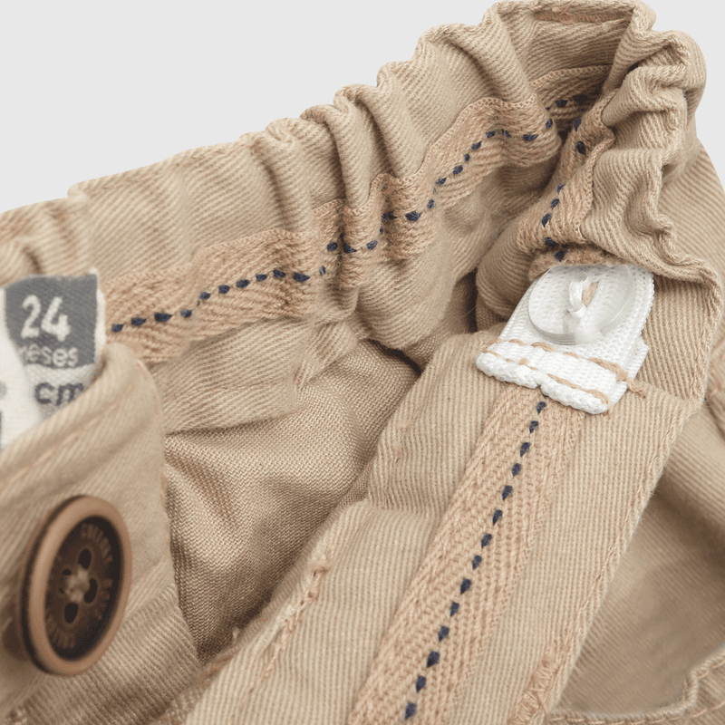 Pantalón de bebé niño clasico twill cafe (3 a 36 meses)