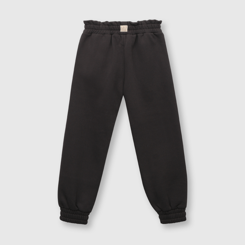 Pantalón de niña cintura recogida gris (2 a 12 años)