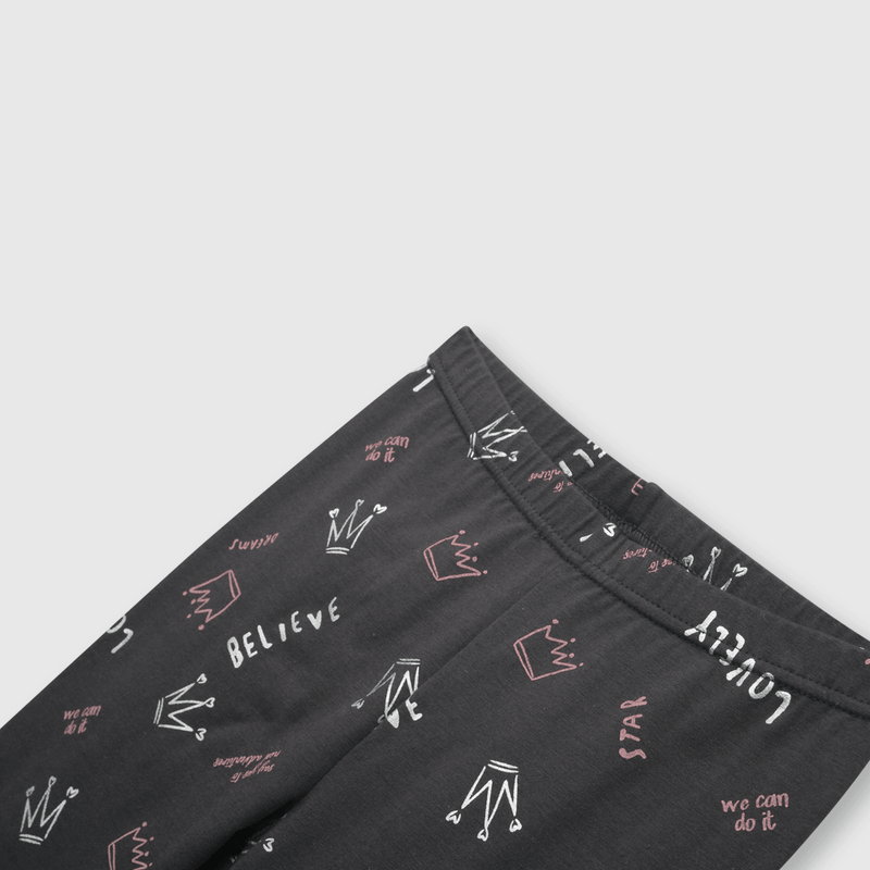 Pata de niña estampada gris (2 a 12 años)