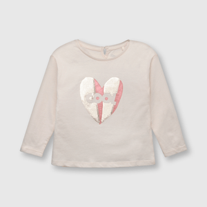 Polera de bebé niña corazon rosado (3 a 36 meses)