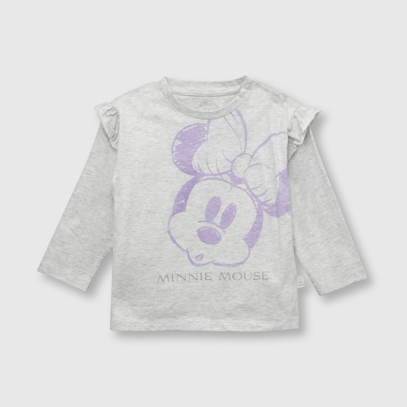 Polera de bebé niña Minnie gris (0 a 12 meses)
